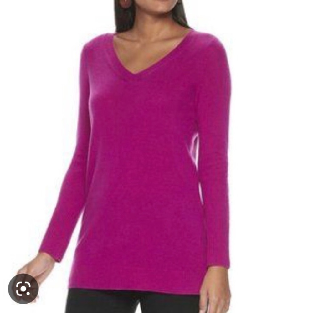 Pink V-neck Sweater by Apt.9 NWT